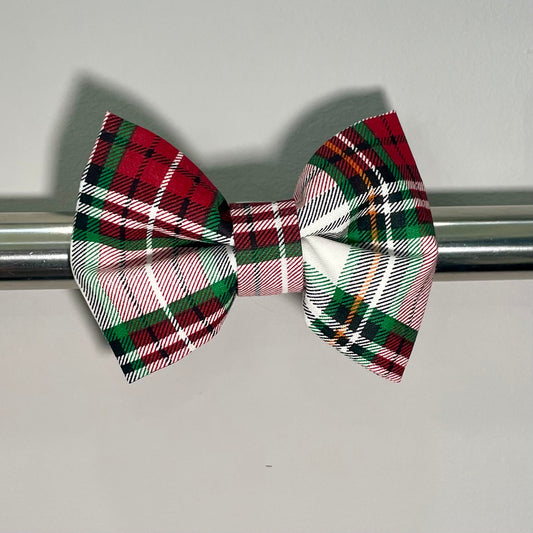 Classic Christmas Plaid Collar Bow