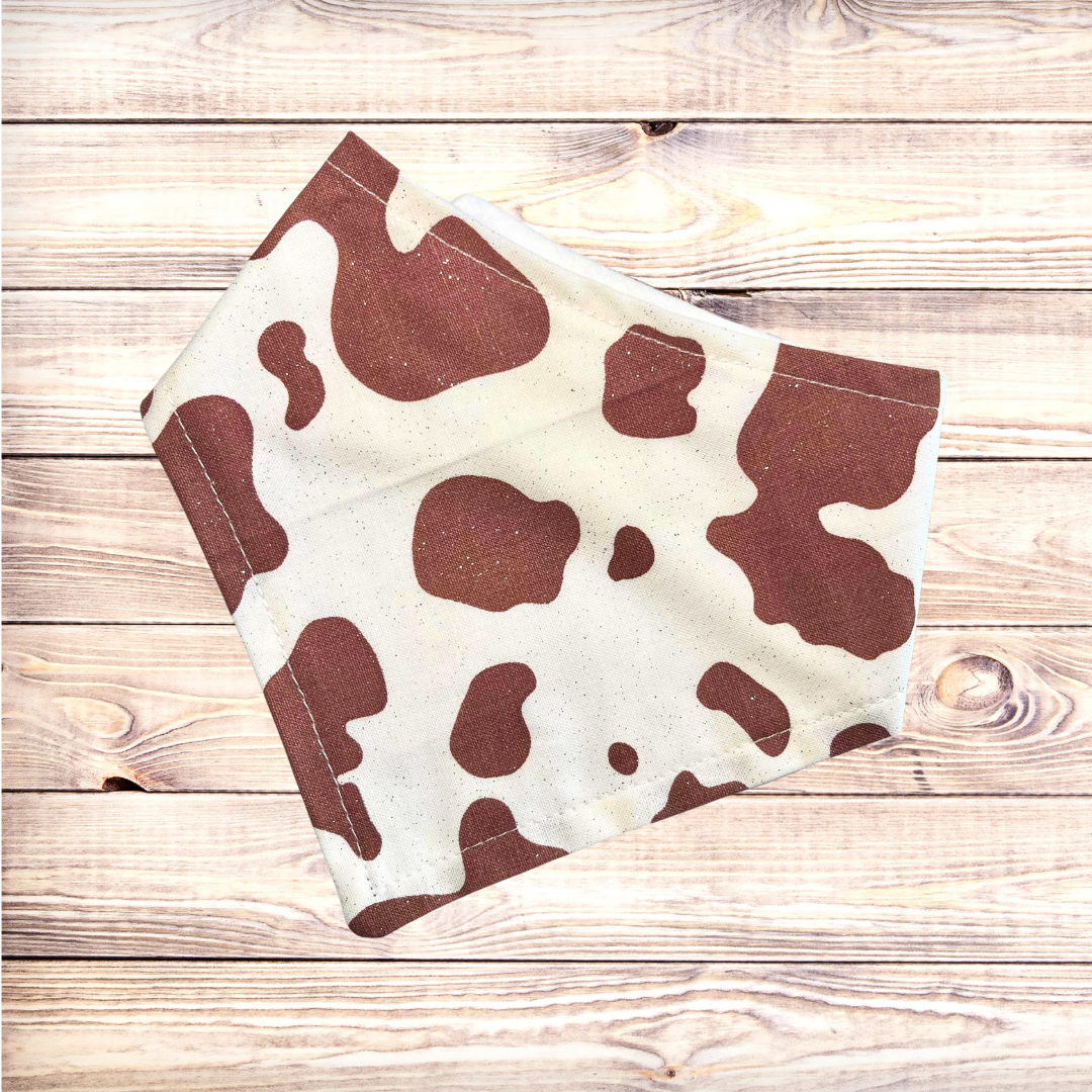 Shimmer Cow Print - Brown Bandana