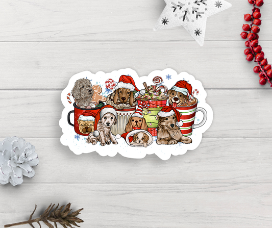 Holiday Dogs Vinyl Sticker