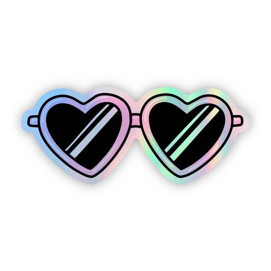 Heart Sunglasses Holographic Sticker