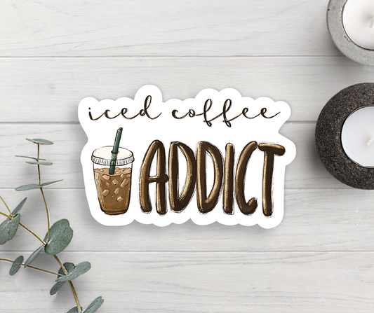 Iced Coffee Addict Vinyl Sticker