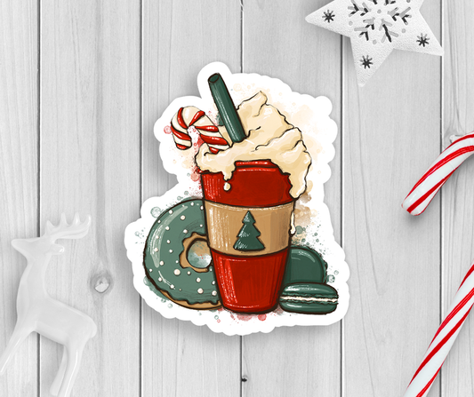 Christmas Latte Sweets Vinyl Sticker